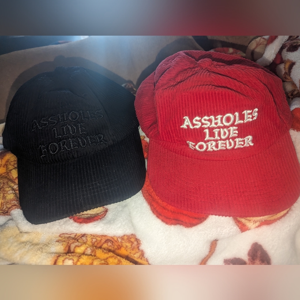 Two ELF embroidered hats